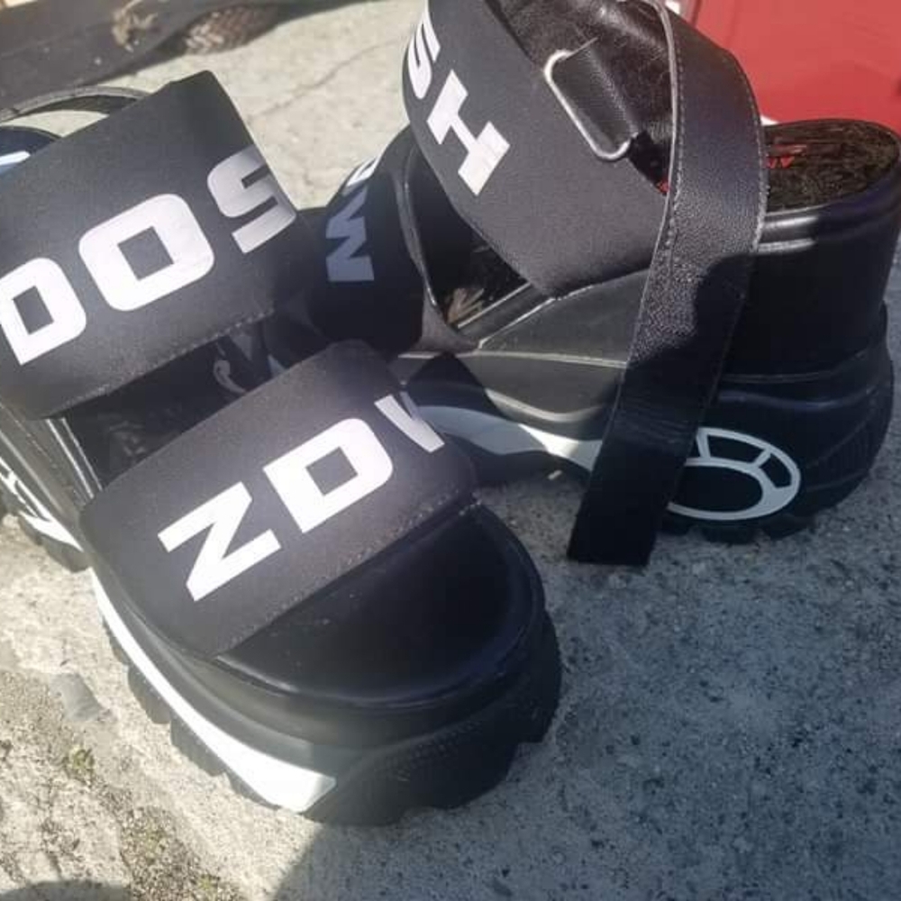 Anthony Wang Platform Black Sandals